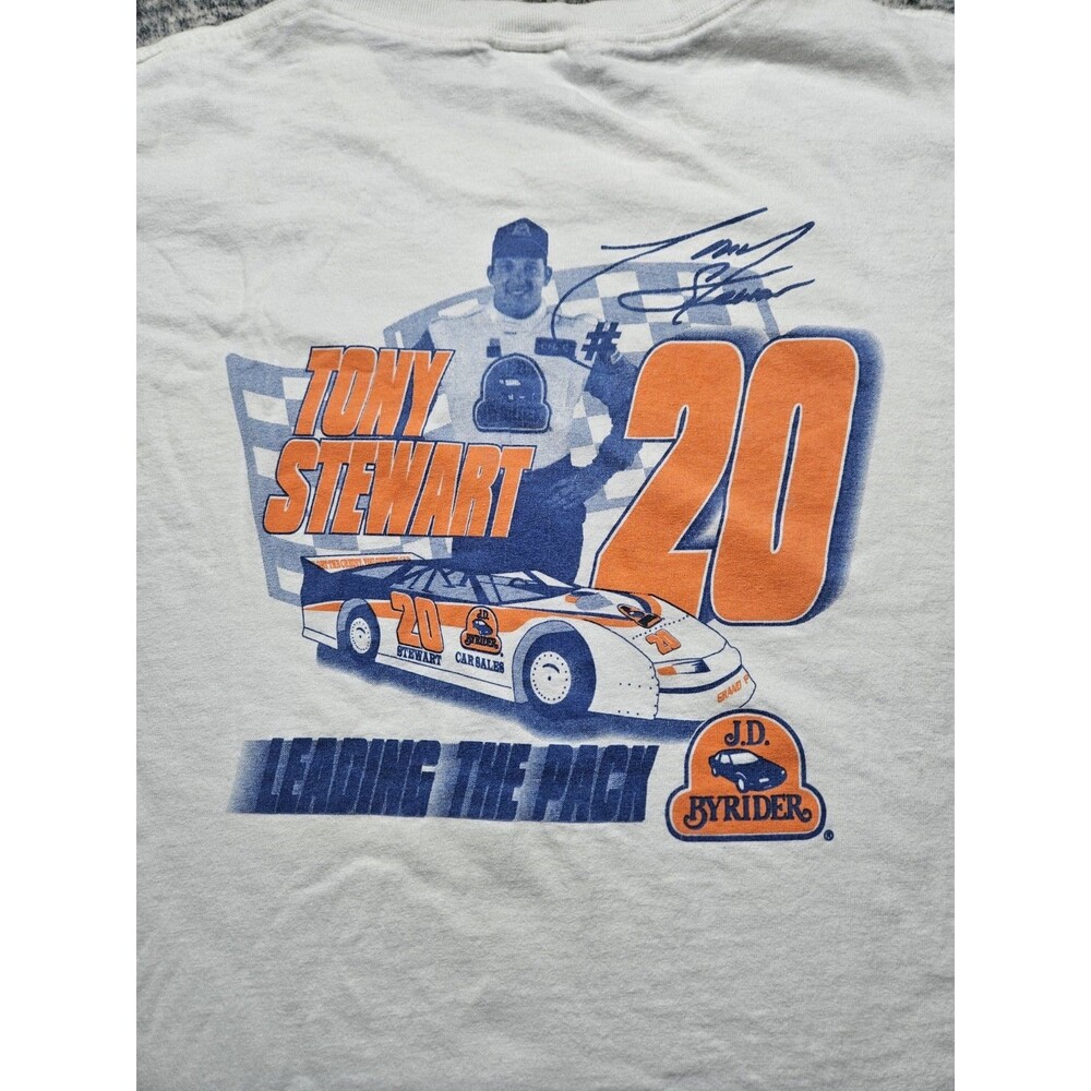 Rare Vintage Tony Stewart #20 JD Byrider Late Model Stock Large Tshirt Nascar